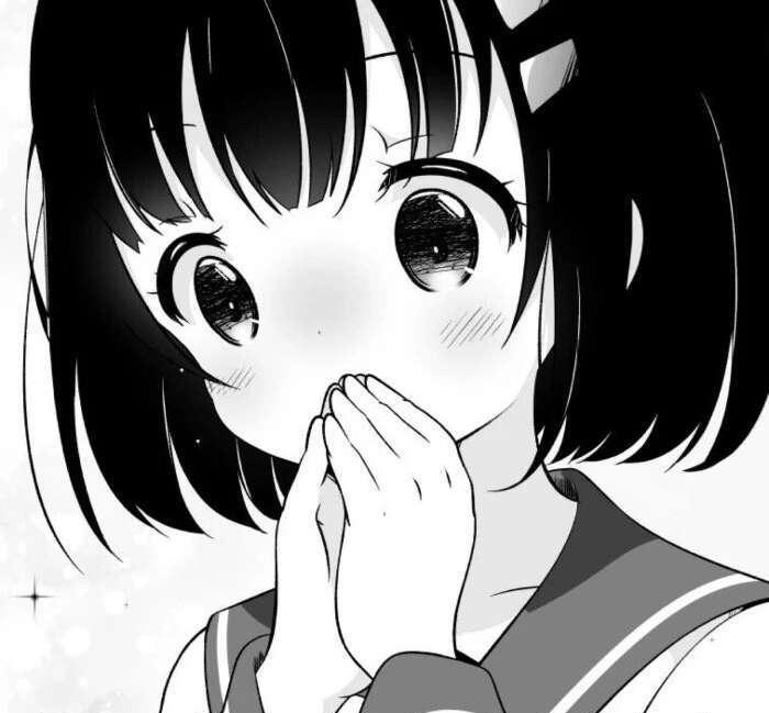 头像动漫女黑白